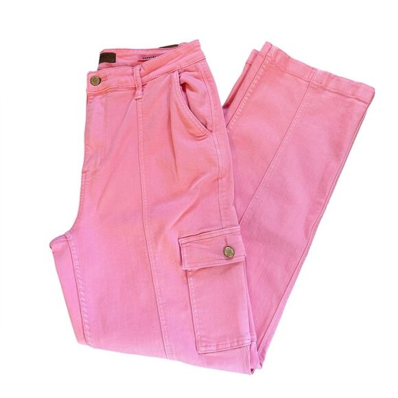 Judy Blue Pink Straight Leg Cargo Jeans Womens Size 13 or 31 - Picture 4 of 12